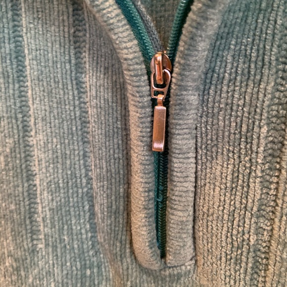 Karen Scott Cozy Teal Quarter Zip Pullover Sweater - Picture 4 of 5